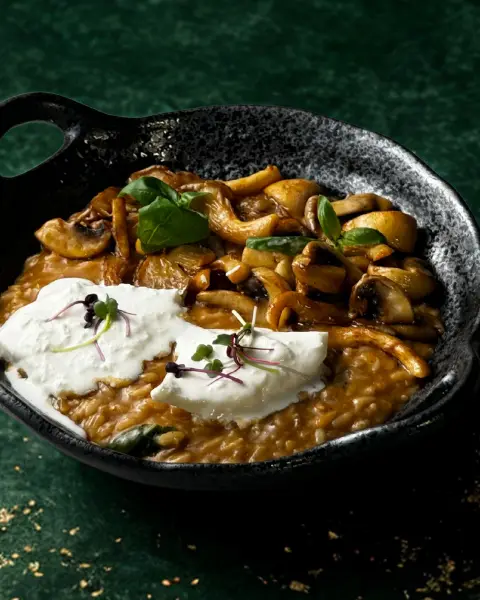 Mushroom Burrata Risotto