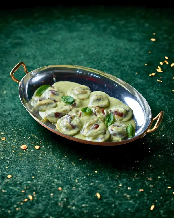 Ravioli Pasta With Creamy Pesto
